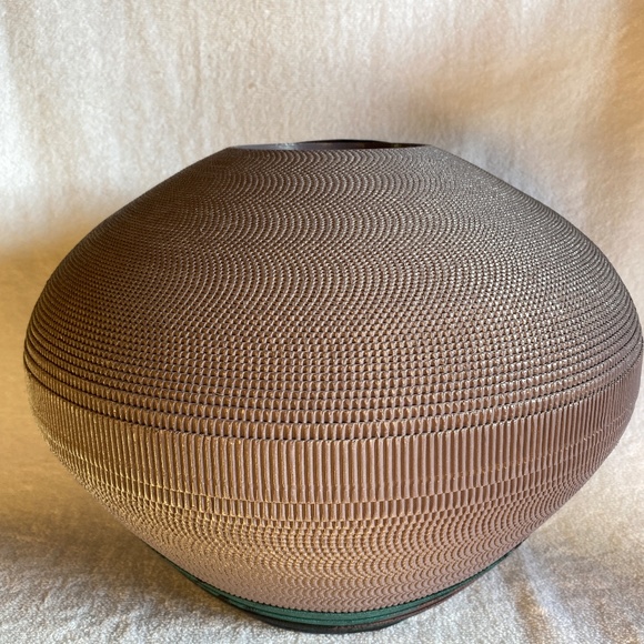 Emilio Robba vase.  Large, fabric wrapped, black blue and purple.  1980's France - Picture 3 of 8